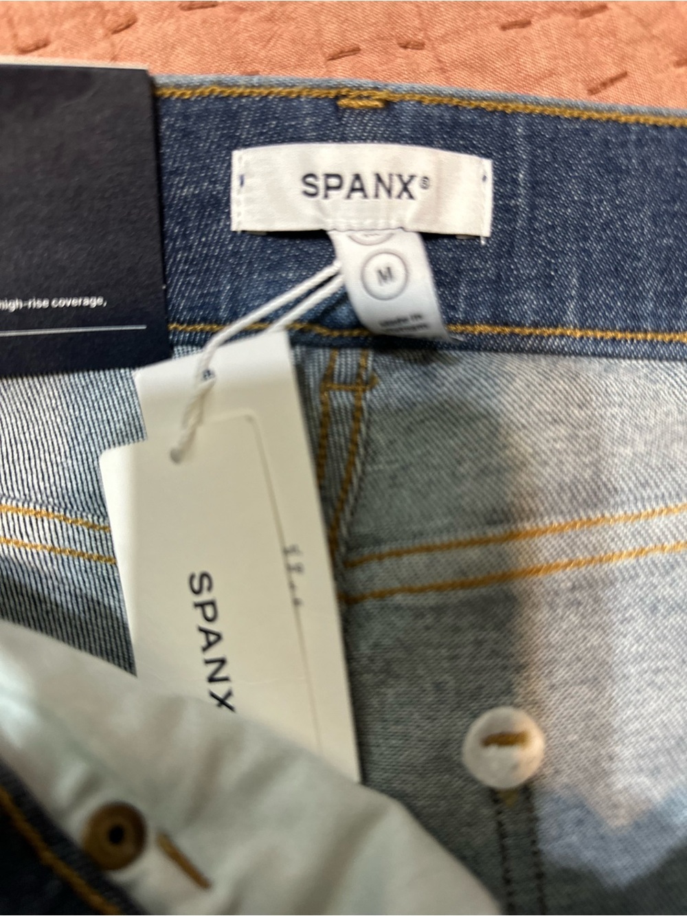 Spanx Women's Dark Blue Stretch Flare Jeans - Picture 3 of 3